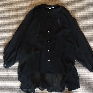 Black button down blouse